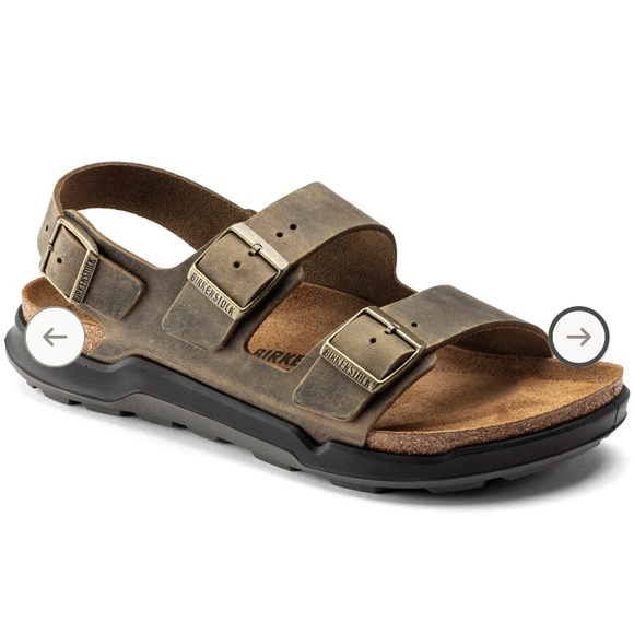 Birkenstock Milano Crosstown Leather Sandals Shoes‎ Mens 8 Womens 10 Oiled Khaki